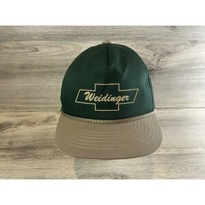 Vintage Youngan Chevrolet‎ Chevy Weidinger SnapBack Rope Trucker Hat Cap Green